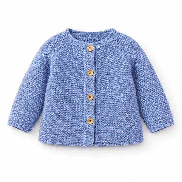 Gilet bébé bleu à boutons