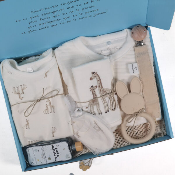 Contenu du coffret naissance Noah vu du dessus