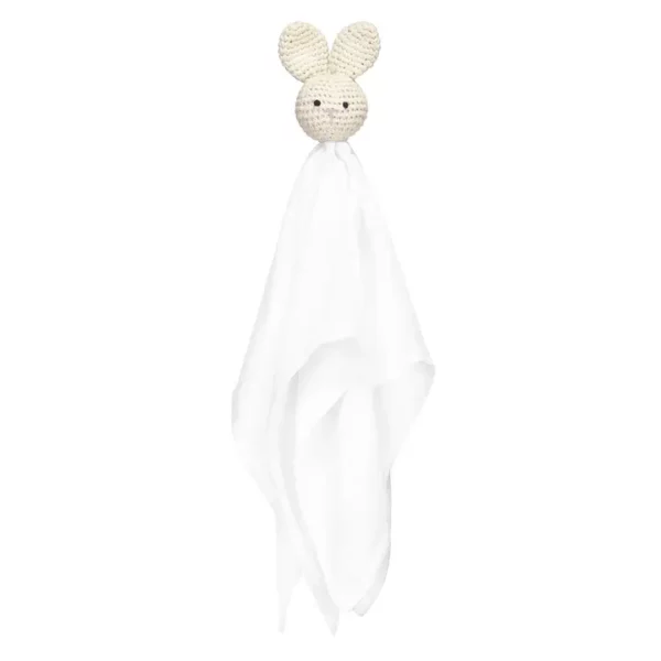 Doudou Maylily blanc avec tête de lapin crème