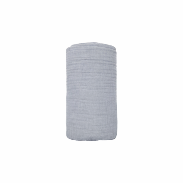 Carré de mousseline Maylily gris roulé