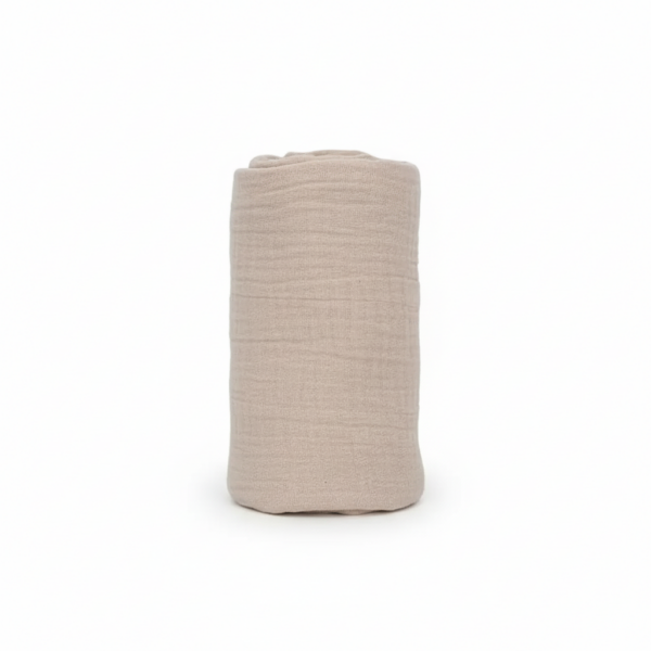 Carré de mousseline Maylily beige roulé