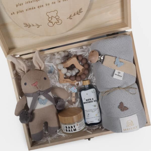 Contenu du coffret naissance Eden vu du dessus