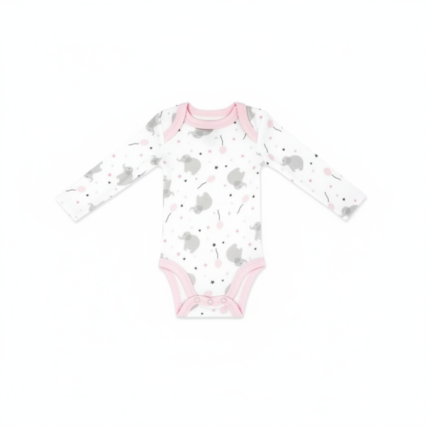 Body bébé à manches longues avec motifs éléphants