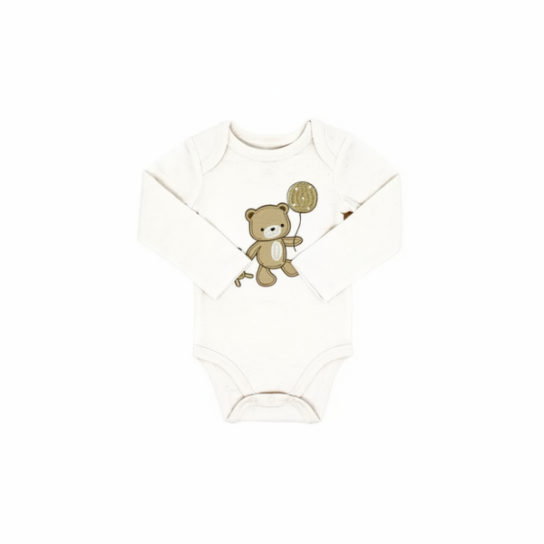 Body bébé à manches longues avec motif ours