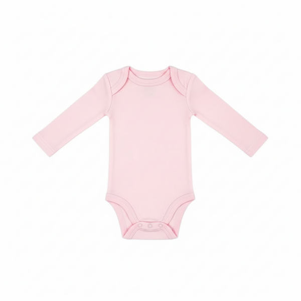 Body bébé à manches longues rose uni