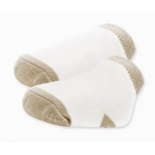 Paire de chaussettes bébé blanches et beiges