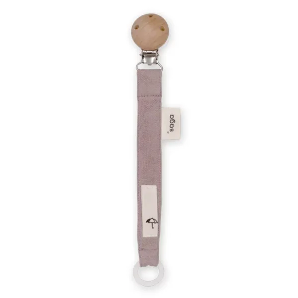 Attache-sucette Saga Copenhagen mauve avec clip en bois