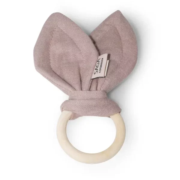 Anneau de dentition Saga Copenhagen avec tissu mauve