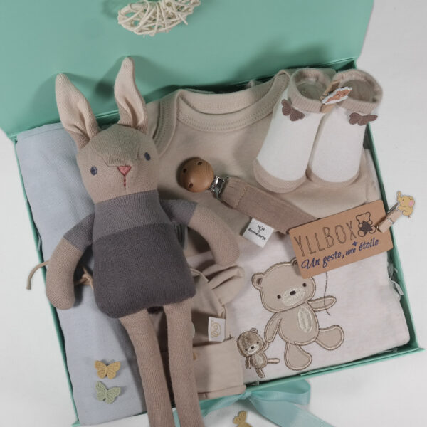 Contenu du coffret naissance Mael vu du dessus