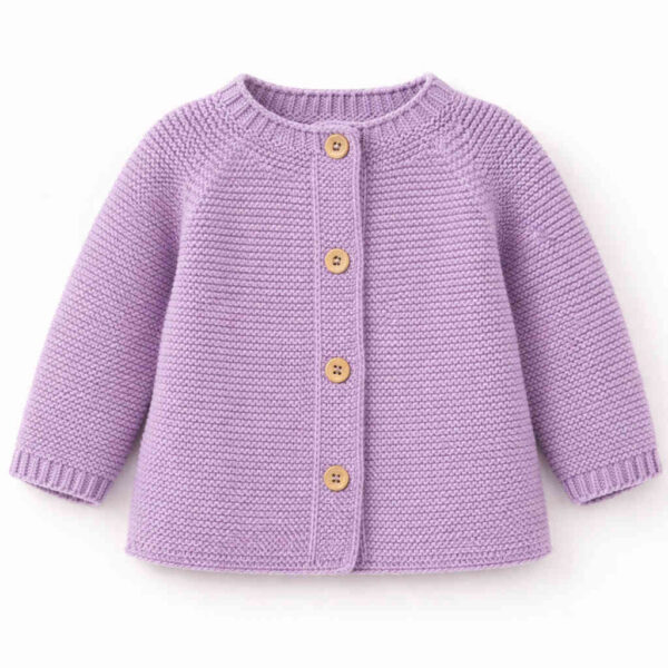 Gilet bébé violet à boutons