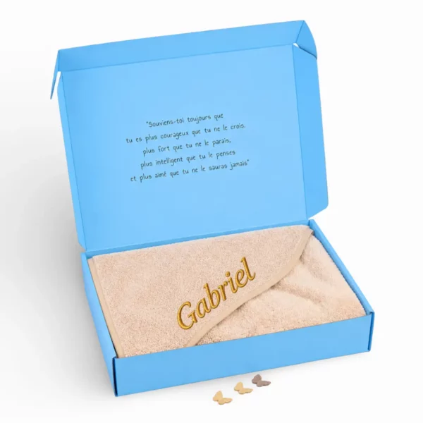 Coffret cadeau cape de bain bébé personnalisée – YllBox