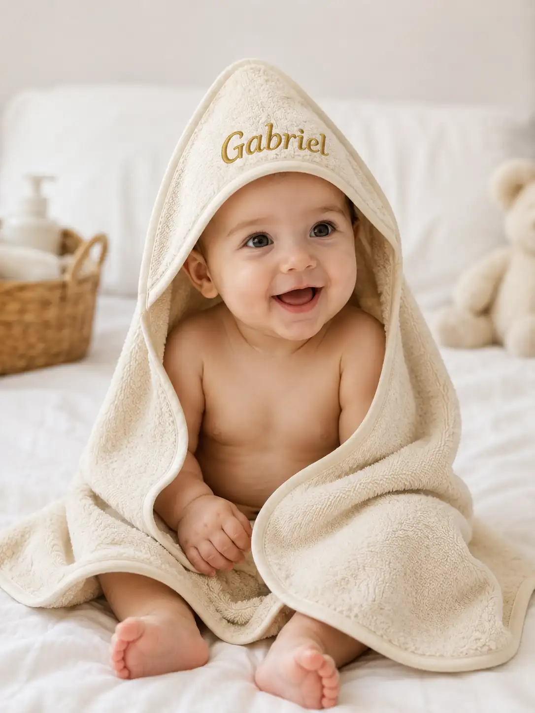Cape de bain bébé personnalisée avec prénom brodé – YllBox