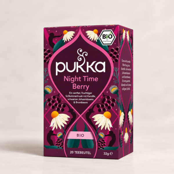 Boîte d’infusion bio Pukka Night Time Berry.